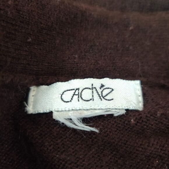 Cache Embroidered Cardigan Beaded Sequin Trim Open Front - Picture 11 of 12